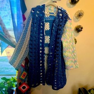 NWT *One of a kind* Urban Renewal upcycled vintage crocheted blanket cardigan
